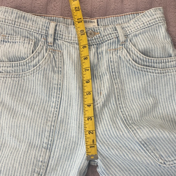 Free People we the free piper midrise cropped wide leg pants.Sz 26 jeans striped - Picture 7 of 14